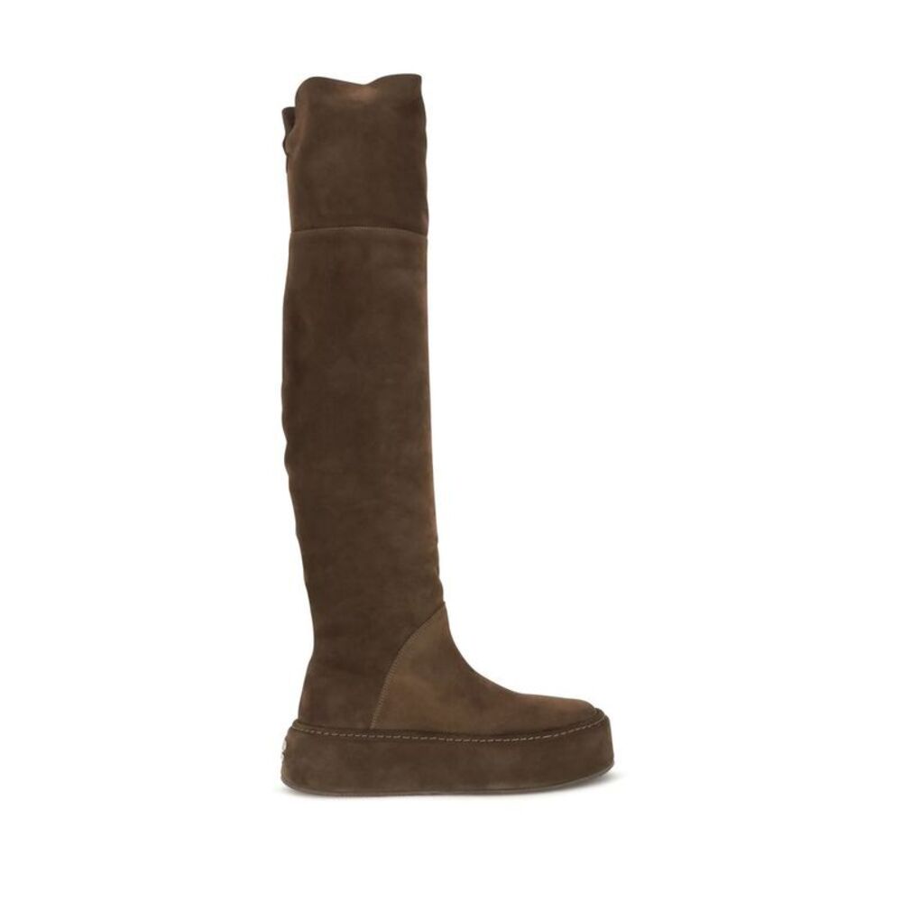 Casadei Brown Suede Leather Over The Women's Knee